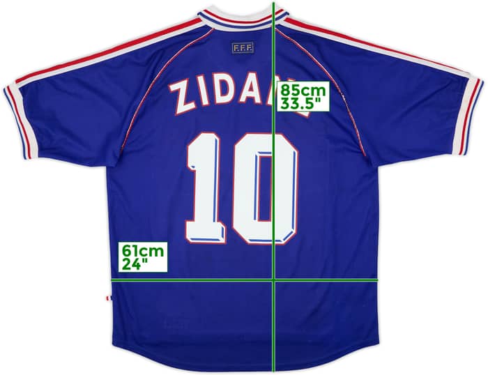 1998-00 France Home Shirt Zidane #10 - 6/10 - (XXL)