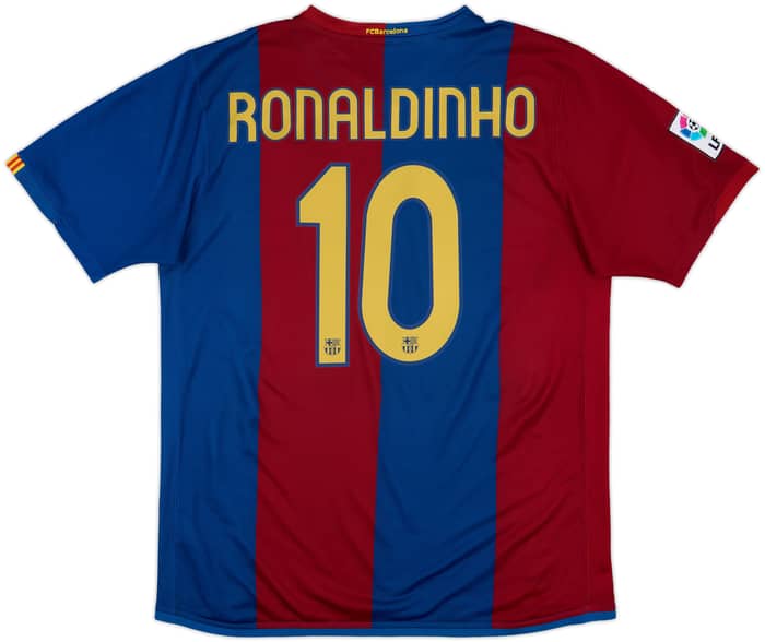 2006-07 Barcelona Home Shirt Ronaldinho #10 - 8/10 - (L)