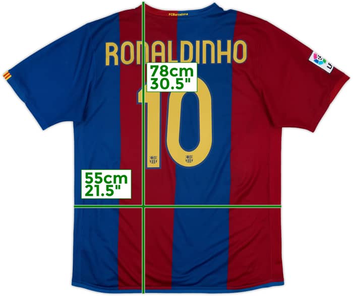 2006-07 Barcelona Home Shirt Ronaldinho #10 - 8/10 - (L)