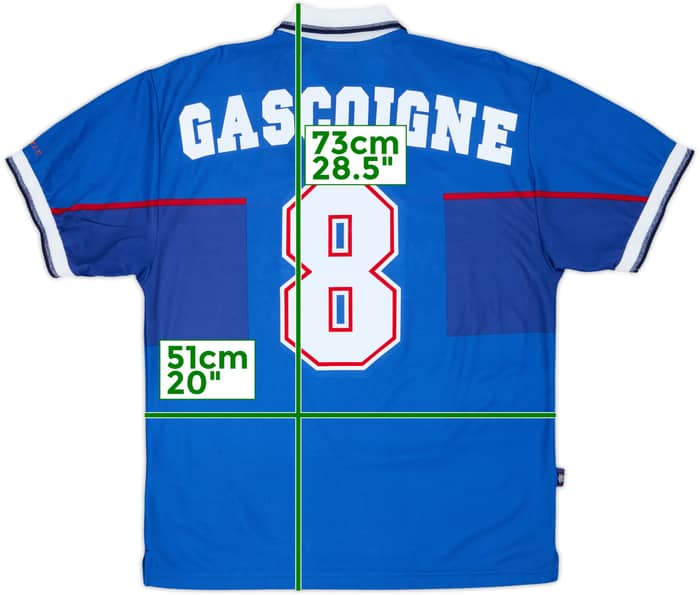 1997-99 Rangers Home Shirt Gascoigne #8 - 8/10 - (M)