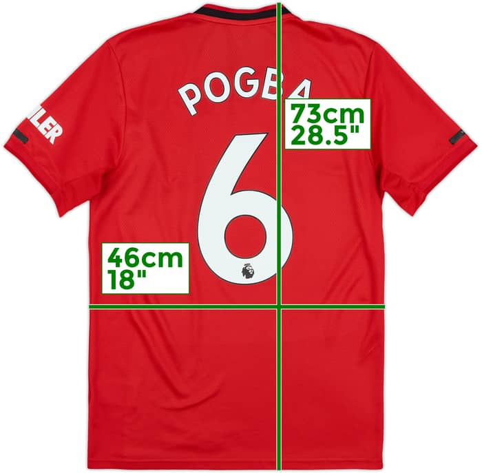2019-20 Manchester United Home Shirt Pogba #6 - 7/10 - (S)