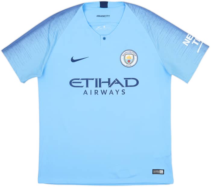 2018-19 Manchester City Home Shirt Kun Aguero #10 - 9/10 - (L)