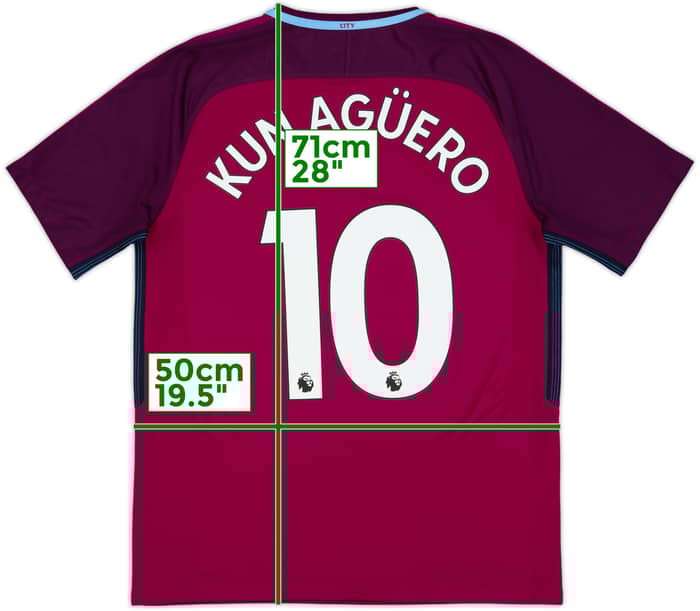 2017-18 Manchester City Away Shirt Kun Aguero #10 - 10/10 - (M)