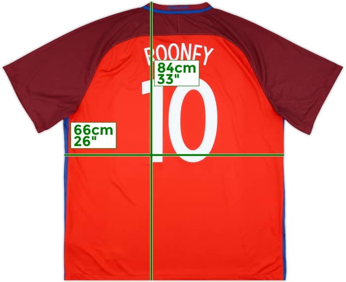 2016-17 England Away Shirt Rooney #10 - 8/10 - (3XL)