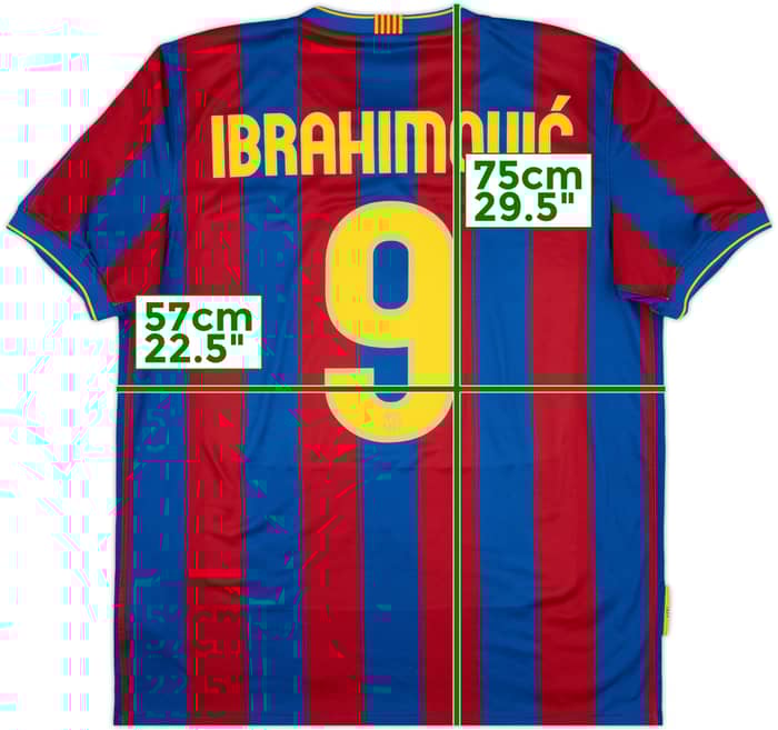 2009-10 Barcelona Home Shirt Ibrahimovic #9 - 6/10 - (L)