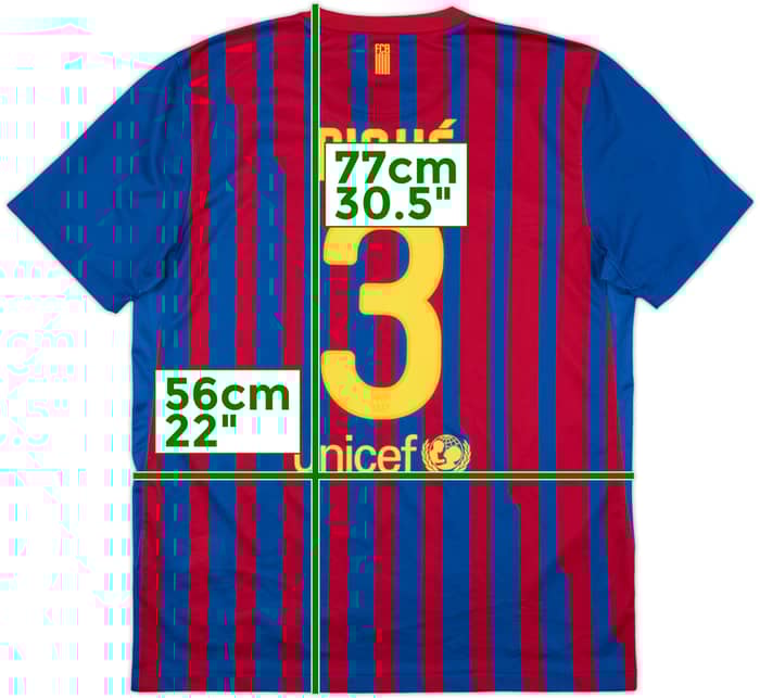 2011-12 Barcelona Home Shirt Pique #3 - 8/10 - (L)