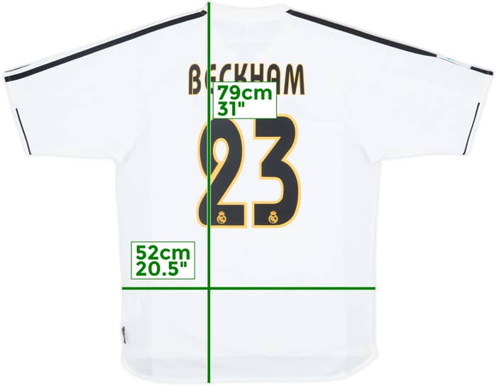 2003-04 Real Madrid Home Shirt Beckham #23 - 8/10 - (M)