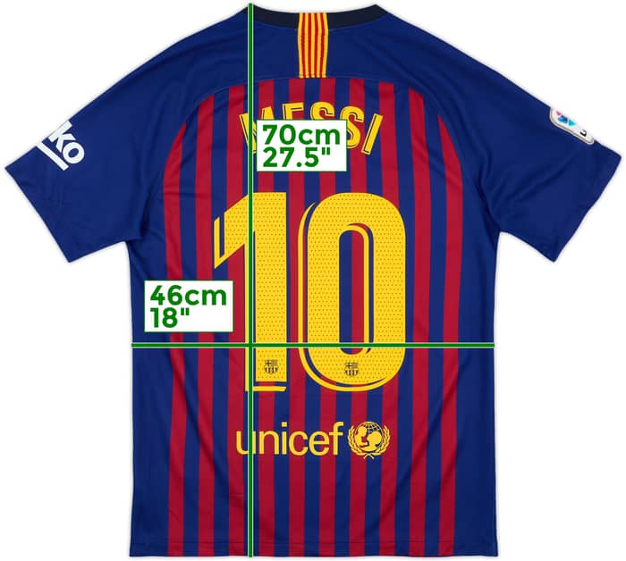 2018-19 Barcelona Home Shirt Messi #10 - 9/10 - (S)