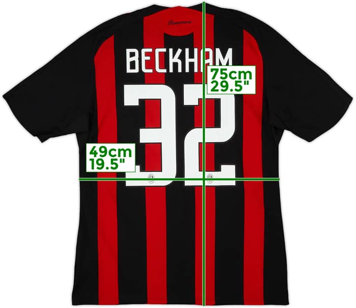 2008-09 AC Milan Home Shirt Beckham #32 - 8/10 - (M)