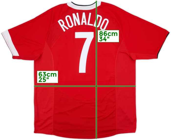 2004-06 Manchester United Home Shirt Ronaldo #7 - 8/10 - (XL)