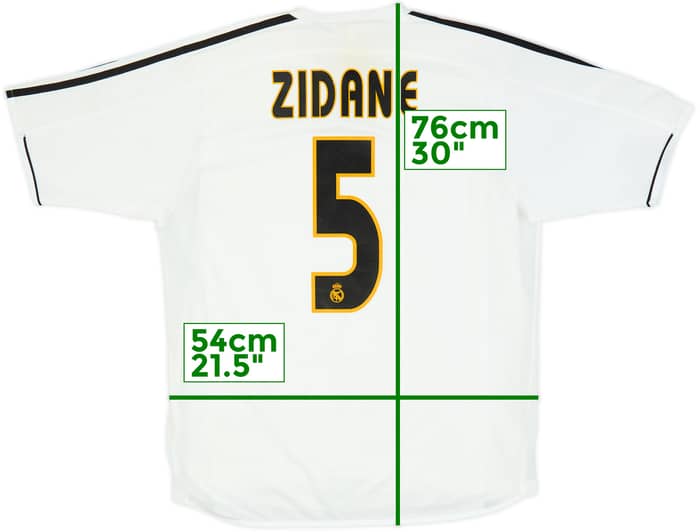 2003-04 Real Madrid Player Issue Home Shirt Zidane #5 - 6/10 - (M)