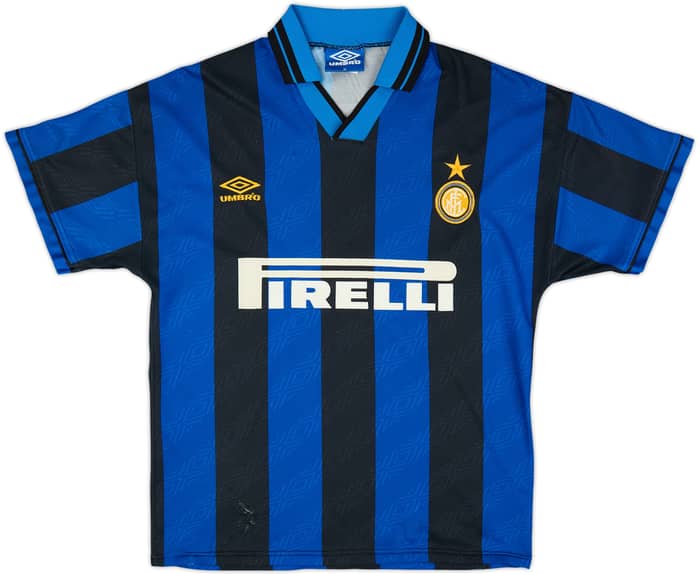 1995-96 Inter Milan Home Shirt R.Carlos #6 - 6/10 - (M)