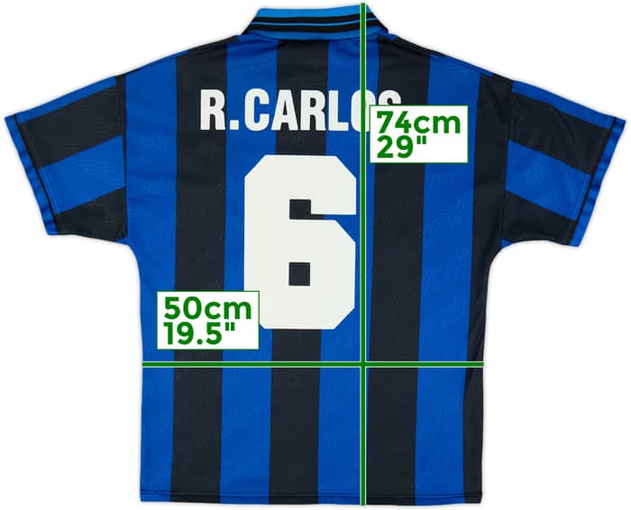 1995-96 Inter Milan Home Shirt R.Carlos #6 - 6/10 - (M)