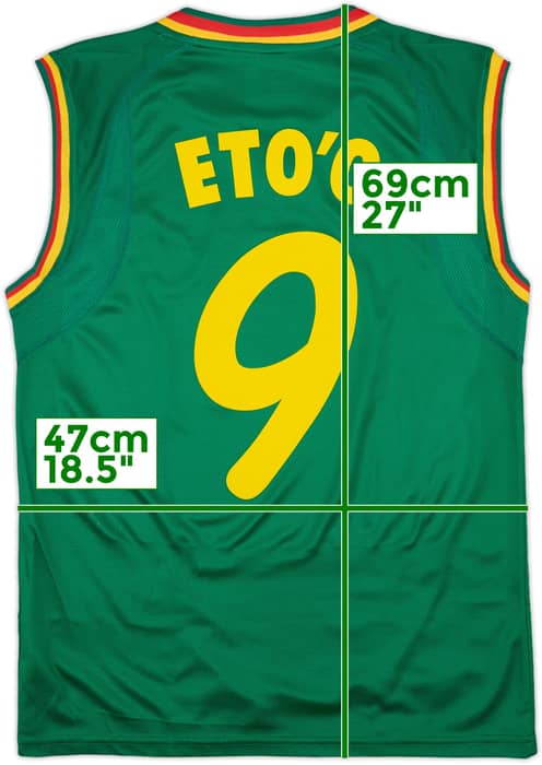 2002 Cameroon Home Vest Shirt Eto'o #9 - 9/10 - (M)