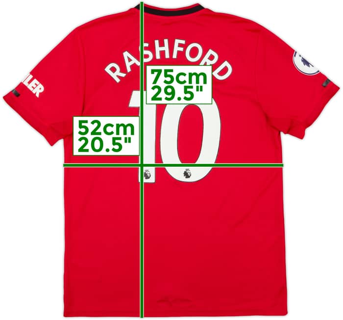 2019-20 Manchester United Home Shirt Rashford #10 - 6/10 - (L)