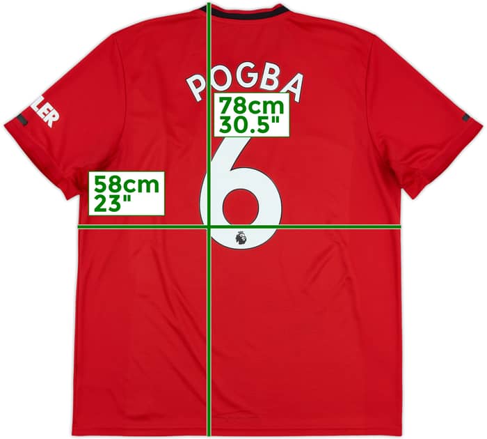 2019-20 Manchester United Home Shirt Pogba #6 - 6/10 - (XL)