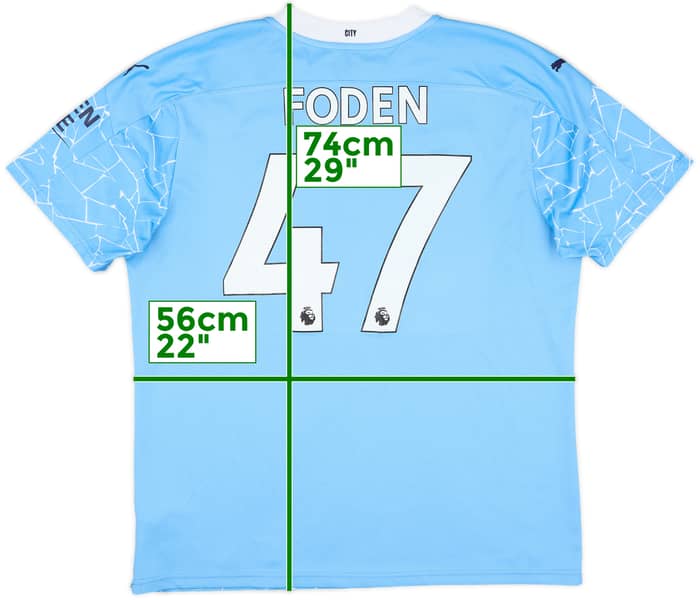 2020-21 Manchester City Home Shirt Foden #47 - 8/10 - (XL)