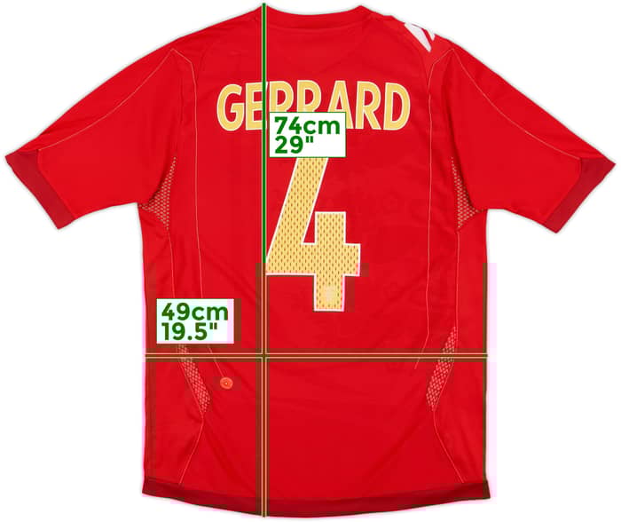 2006-08 England Away Shirt Gerrard #4 - 8/10 - (S)