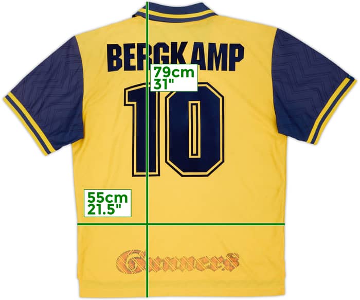 1996-97 Arsenal Away Shirt Bergkamp #10 - 7/10 - (XL)