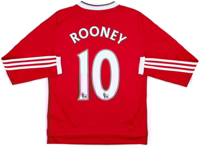2015-16 Manchester United Home L/S Shirt Rooney #10 - 9/10 - (L.Boys)