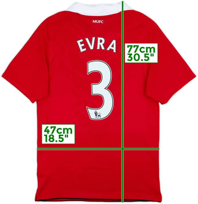 2010-11 Manchester United Home Shirt Evra #3 - 8/10 - (S)
