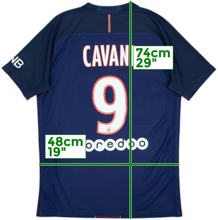2016-17 Paris Saint-Germain Authentic Home Shirt Cavani #9 - 9/10 - (M)