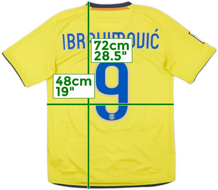 2008-10 Barcelona Away Shirt Ibrahimovic #9 - 7/10 - (S)