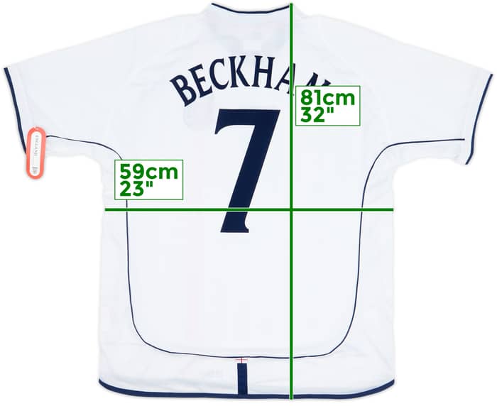 2001-03 England Home Shirt Beckham #7 (XL)