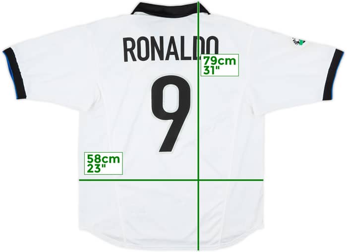 1998-99 Inter Milan Away Shirt Ronaldo #9 - 8/10 - (L)