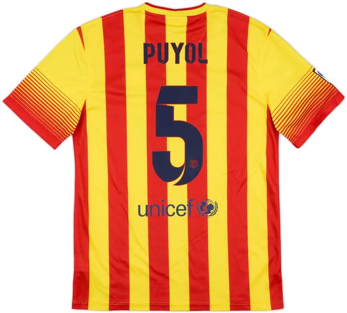 2013-15 Barcelona Away Shirt Puyol #5 - 8/10 - (M)