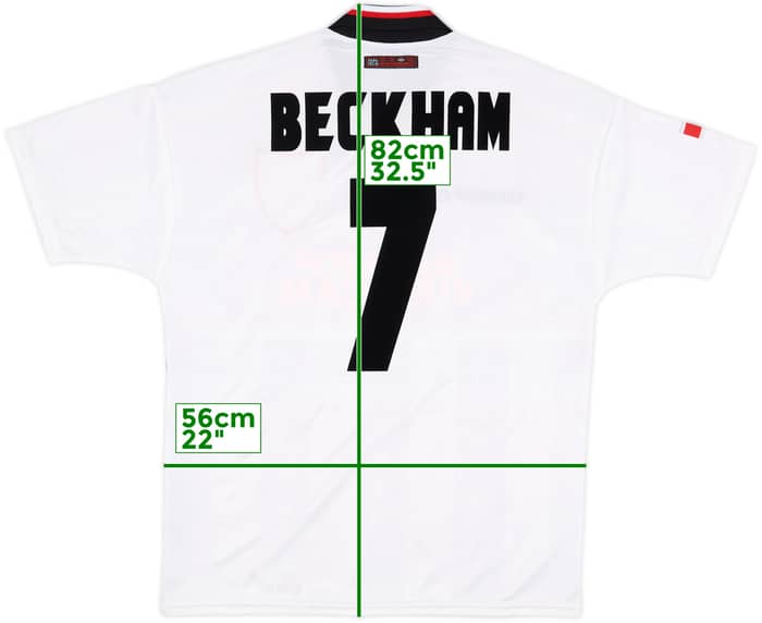 1997-99 Manchester United Away Shirt Beckham #7 - 9/10 - (L)
