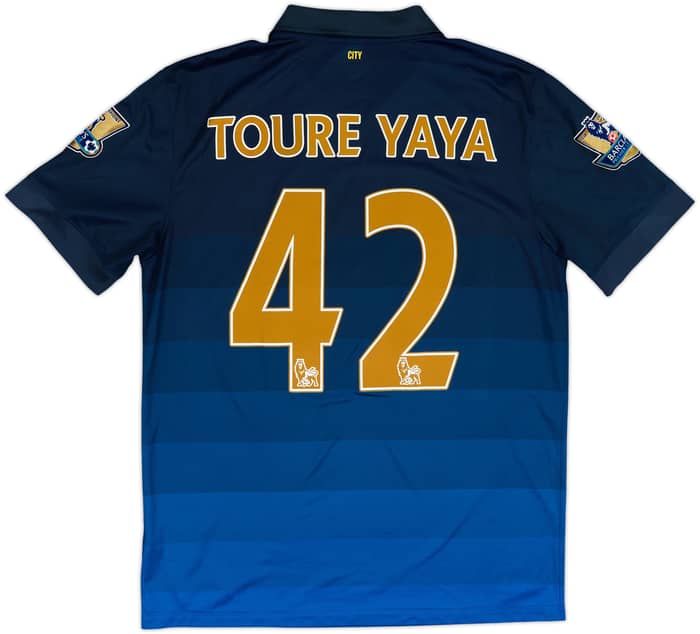 Camiseta de visitante del Manchester City 2014-15 Toure Yaya #42 - 8/10 - (L)
