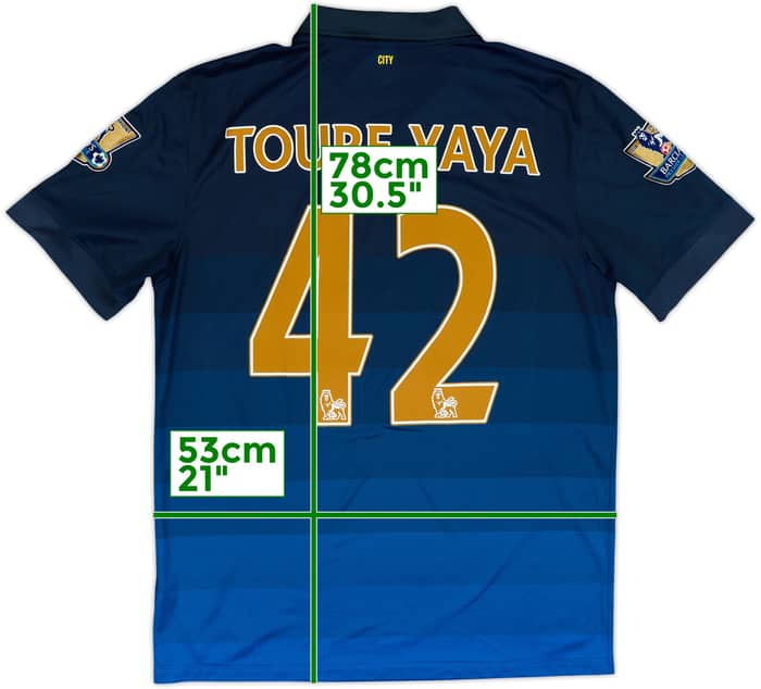 Camiseta de visitante del Manchester City 2014-15 Toure Yaya #42 - 8/10 - (L)