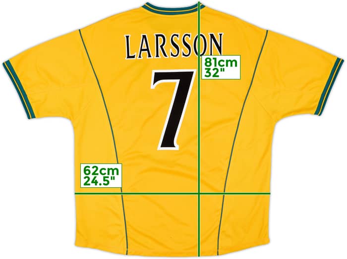 2000-02 Celtic Away Shirt Larsson #7 - 7/10 - (XXL)