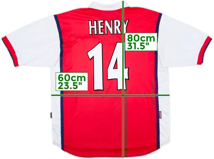 1999-00 Arsenal Home Shirt Henry #14 - 7/10 - (XL)