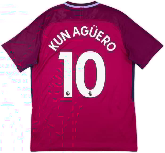 2017-18 Manchester City Away Shirt Kun Aguero #10 - 8/10 - (L)
