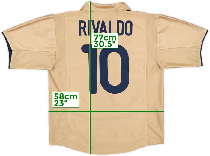 2001-03 Barcelona Away Shirt Rivaldo #10 - 9/10 - (L)