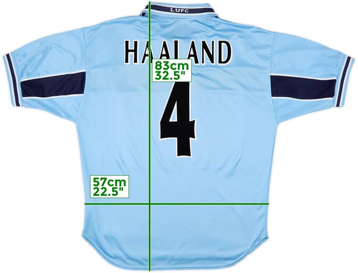 1999-00 Leeds United Away Shirt Haaland #4 - 7/10 - (L)
