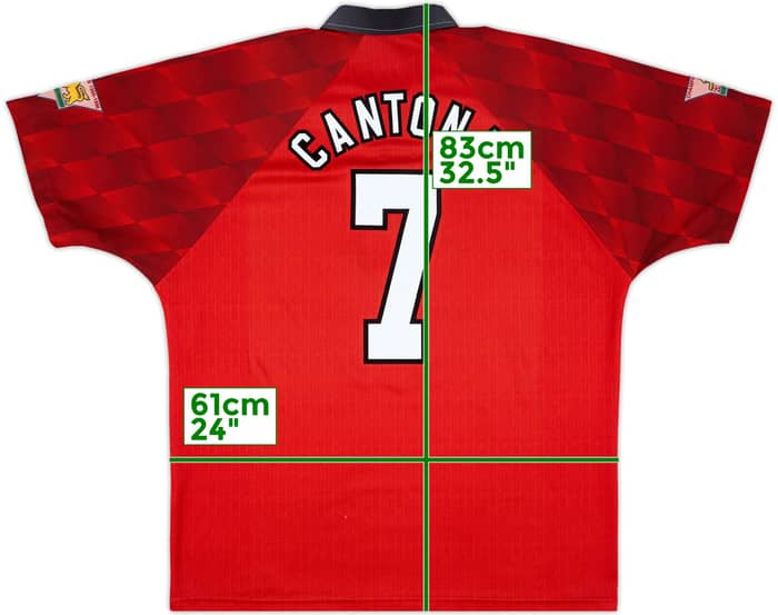1996-98 Manchester United Home Shirt Cantona #7 - 8/10 - (XL)