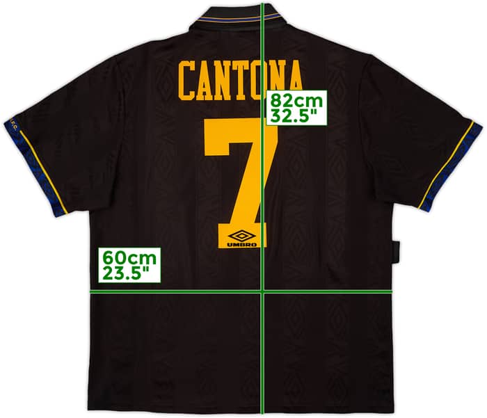 1993-95 Manchester United Away Shirt Cantona #7 - 8/10 - (XL)