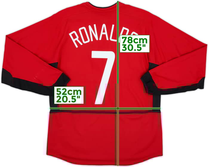 2002-04 Manchester United Home L/S Shirt Ronaldo #7 - 8/10 - (M)