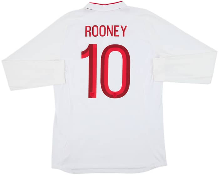 2012-13 England Home L/S Shirt Rooney #10 - 8/10 - (L)