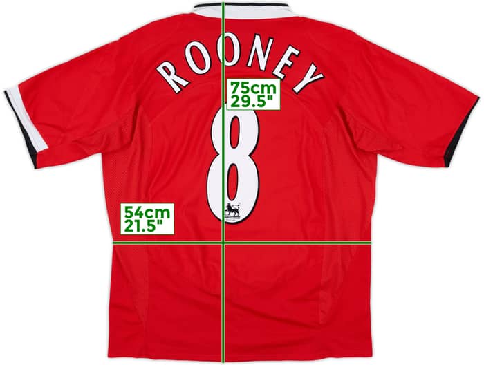 2004-06 Manchester United Home Shirt Rooney #8 - 5/10 - (L)