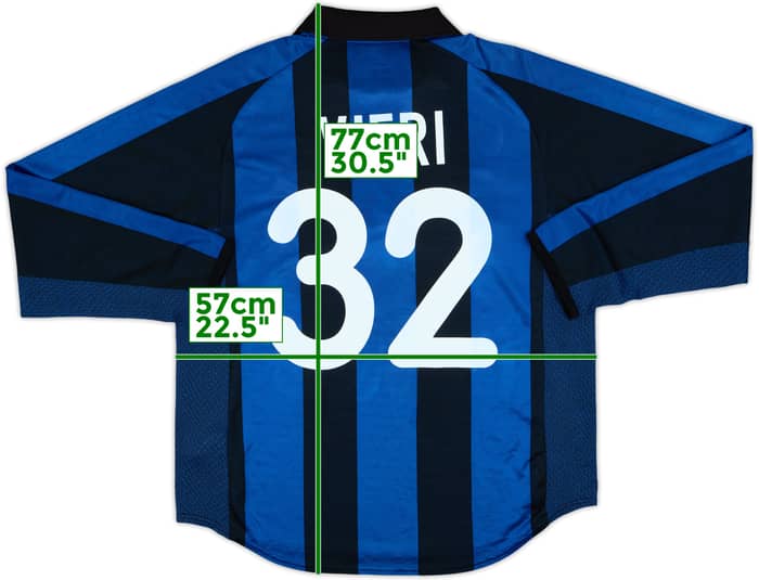 2001-02 Inter Milan Home L/S Shirt Vieri #32 - 8/10 - (L)