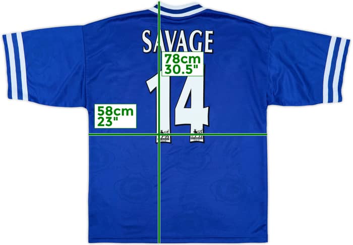1996-98 Leicester Home Shirt Savage #14 - 7/10 - (XL)