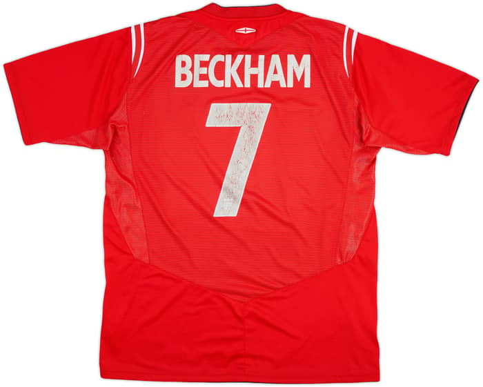 2004-06 Inglaterra Camiseta Visitante Beckham #7 - 5/10 - (L)
