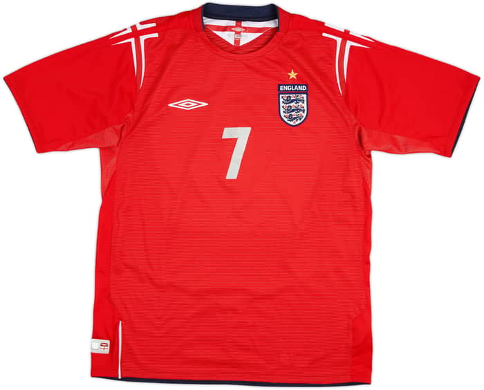 2004-06 Inglaterra Camiseta Visitante Beckham #7 - 5/10 - (L)