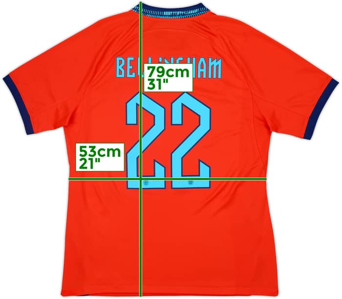 2022-23 England Away Shirt Bellingham #22 - 9/10 - (L)