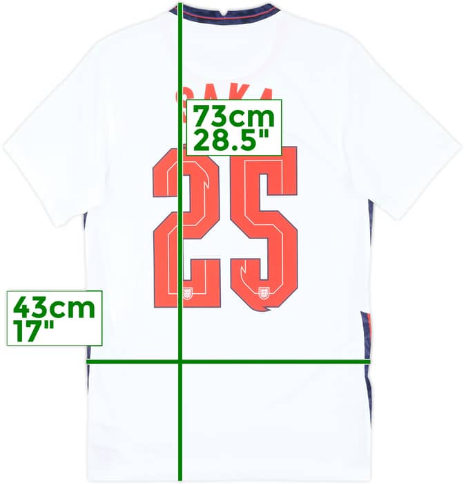 2020-22 England Home Shirt Saka #25 - 8/10 - (S)