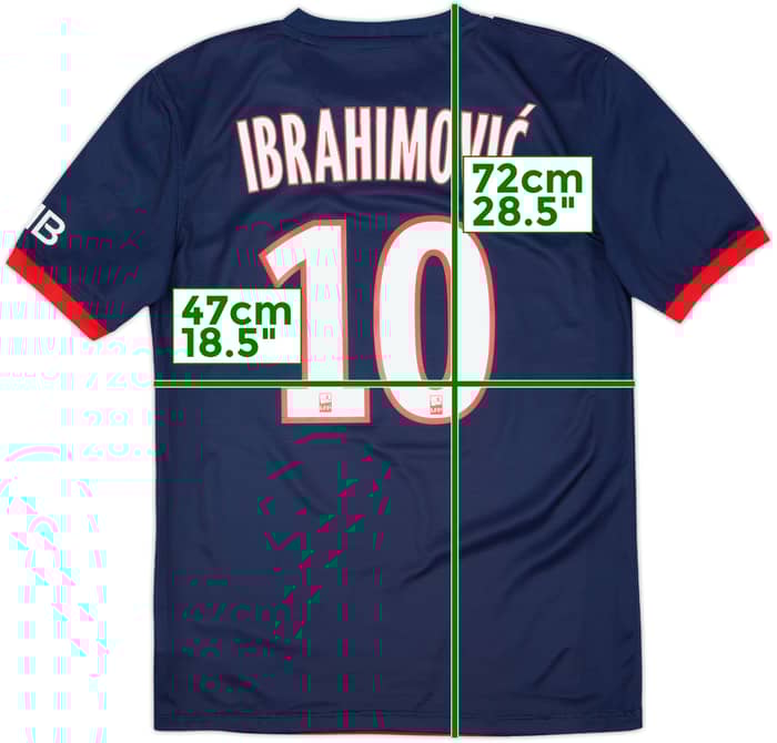 2013-14 Paris Saint-Germain Home Shirt Ibrahimovic #10 - 8/10 - (S)